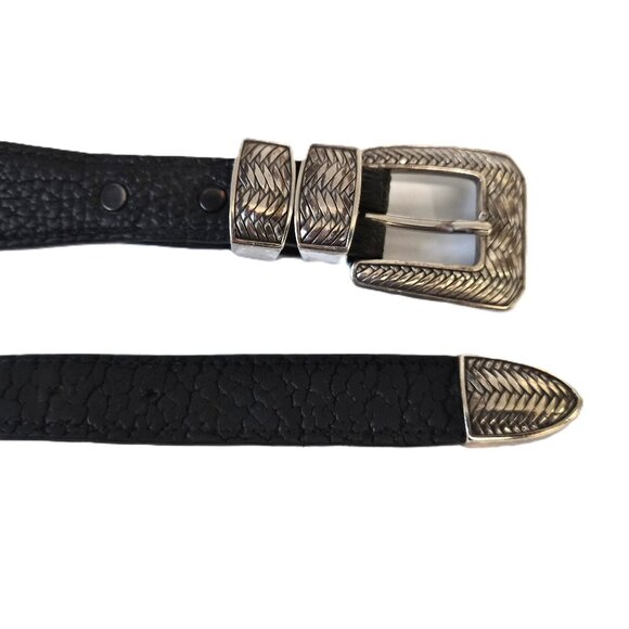 Vintage Bison Leather Coin Concho Belt Chasin USA 36'' Yellowstone Western Boho - Picture 3 of 8
